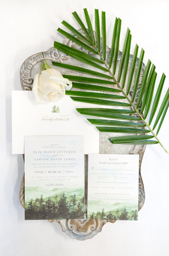 Detail of wedding invitations 