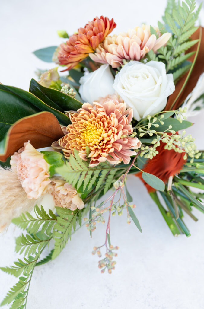 Lovely fall flower arrangement for Colorado wedding