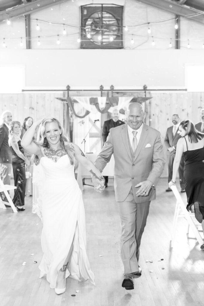 Barn wedding celebration at Red Rocks Barn, a small wedding venue in Colorado Springs. 